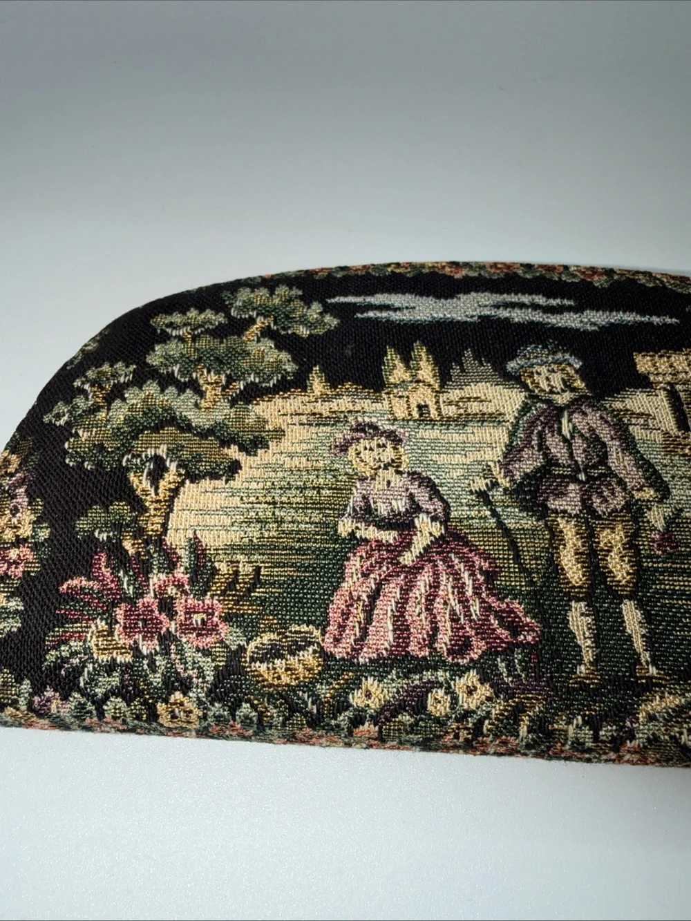 Vintage Baronet Victorian Tapestry 4 Compartment Clutch Wallet Kisslock  Clasp